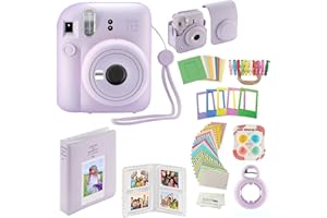 Fujifilm Instax Mini 12 Instant Camera with Case, Decoration Stickers, Frames, Photo Album and More Accessory kit (Lilac Purple)…