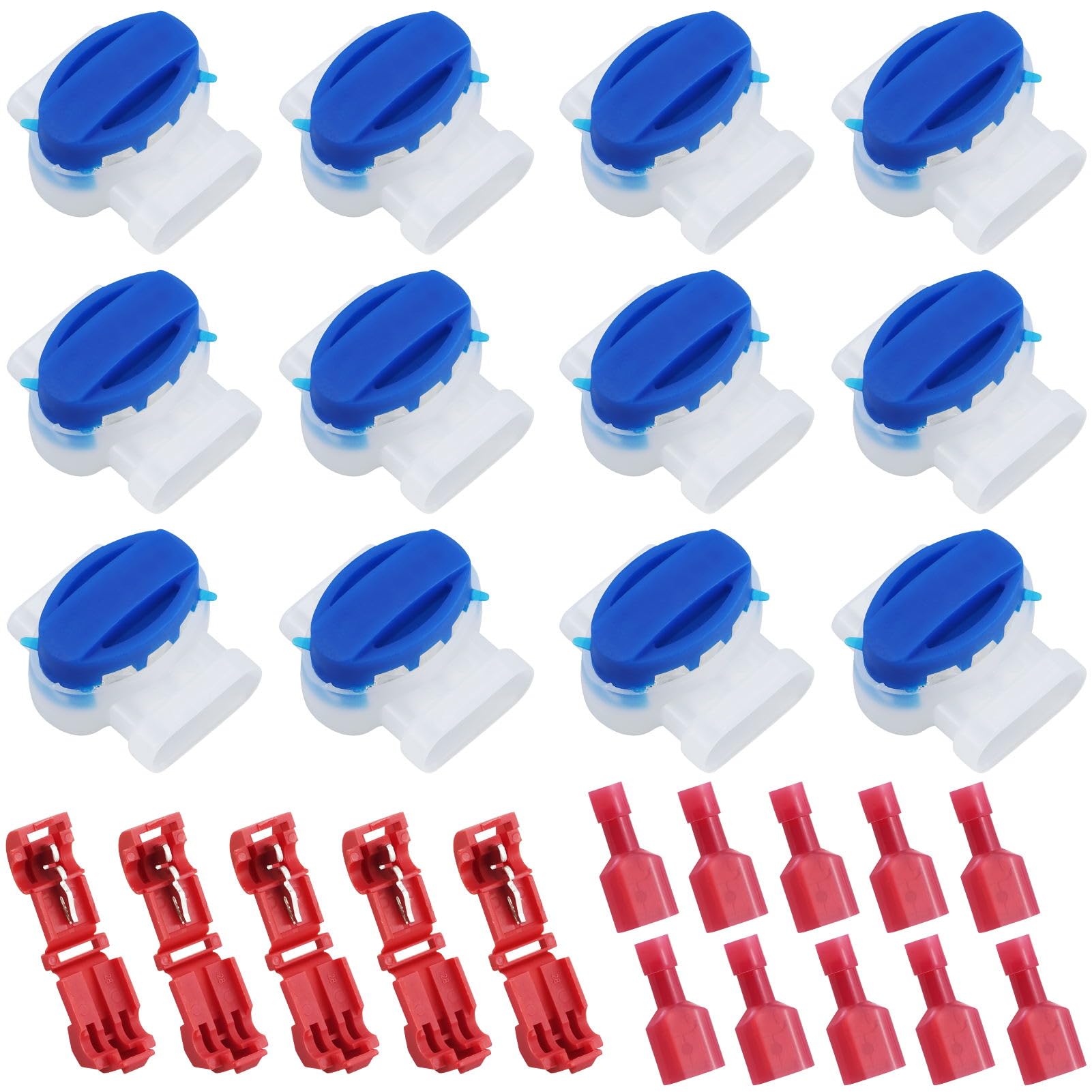 EASYKEENECOM 22 Pcs Waterproof Wire Connectors for Robotic Lawn Mowers, Lawnmower Connector with 16 Pcs Connection Terminals, Lawnmower Cable Repair Kit for Automower Irrigation Applications
