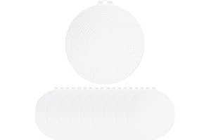 Coshar 10 Pieces 7 Count Mesh Canvas Sheets Round Plastic Canvas Shape Mesh Mat Sheets for Embroidery Crafting Knit Crochet Needlework Projects (5.8 Inch)