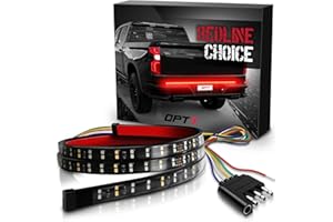 OPT7 60'' Redline Choice Double Row LED Tailgate Light Strip w/Red Turn Signal, Red Running Brake Light, White Reverse Light 