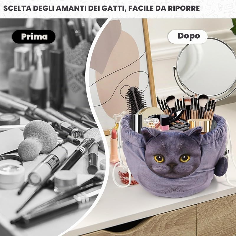 Trousse Trucchi Donna,Porta Trucchi Da Viaggio,Portatile Borsa Trucco,Beauty Bag,Borsa Cosmetica Con Coulisse,Idee Regalo Donna/Ragazza — foto 4 di 6