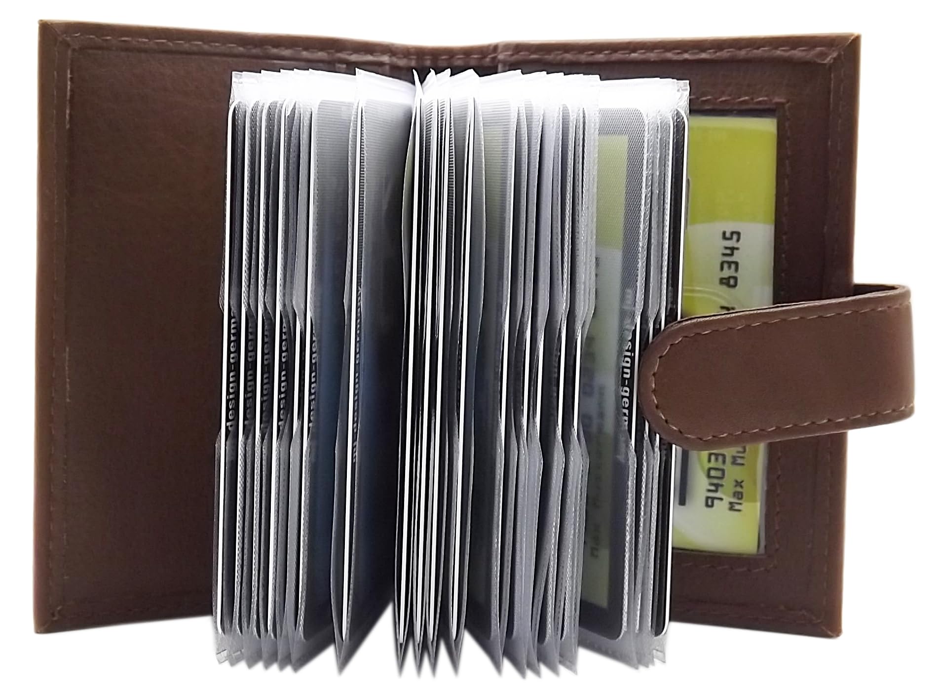 myledershop XXL Calf Leather Credit Card case (Brown)