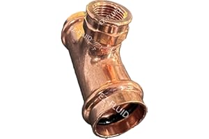 (1) EZ-FLUID 3/4" Press x 1/2" FIP Tee Copper Press x Female Threaded Reducing Tee Fitting, LF ProPress Copper Pressure Press 3 Way TEE Fittings,ProPress Press Pipe Fitting Plumbing Connection