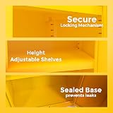 Horison Industries COSHH Cabinet Yellow Fireproof Flammable Storage Cupboard view 4