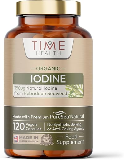 Time Health Iodine Organic Scottish Sea Kelp 120 Capsules UK Made