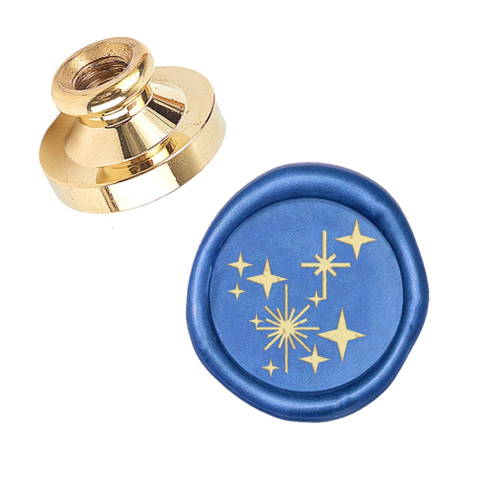 CRASPIRE Wax Seal Stamp Head Four-pointed star Removable Sealing Brass Stamp Head for Creative Gift Envelopes Invitations Cards Decoration