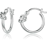 AoedeJ 925 Sterling Silver Hoop Earrings, High Polished Round Tiny Click-Top Hoop Earrings, Small Clasp Hoop Piercing Earrings