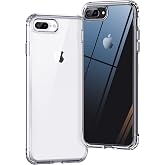 ONES for iPhone 8 Plus / 7 Plus Slim Case Clear, [PC + TPU Hybrid] Military-Grade Drop Protection[Anti-Yellowing], Shockproof Silicone Hard Cover, Transparent Case