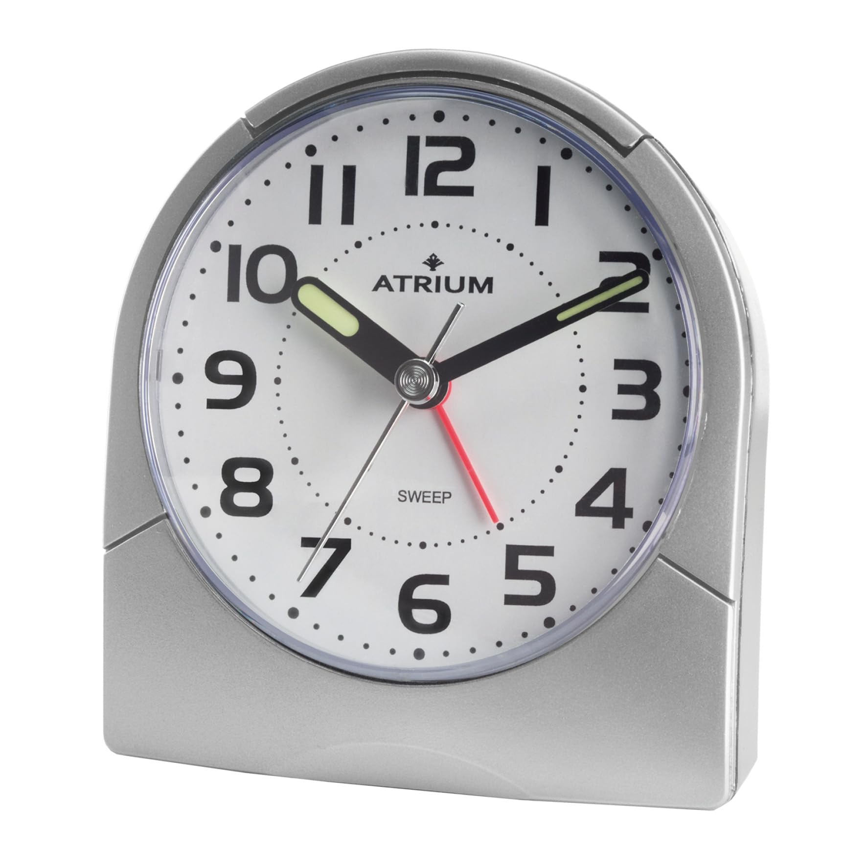 Atrium A218-19 Classic Analogue Quartz Alarm Clock without Ticking with Light and Snooze Luminous Hands Silver Grey