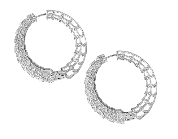 Rhodium Copper Layered Hoop Earrings for Women