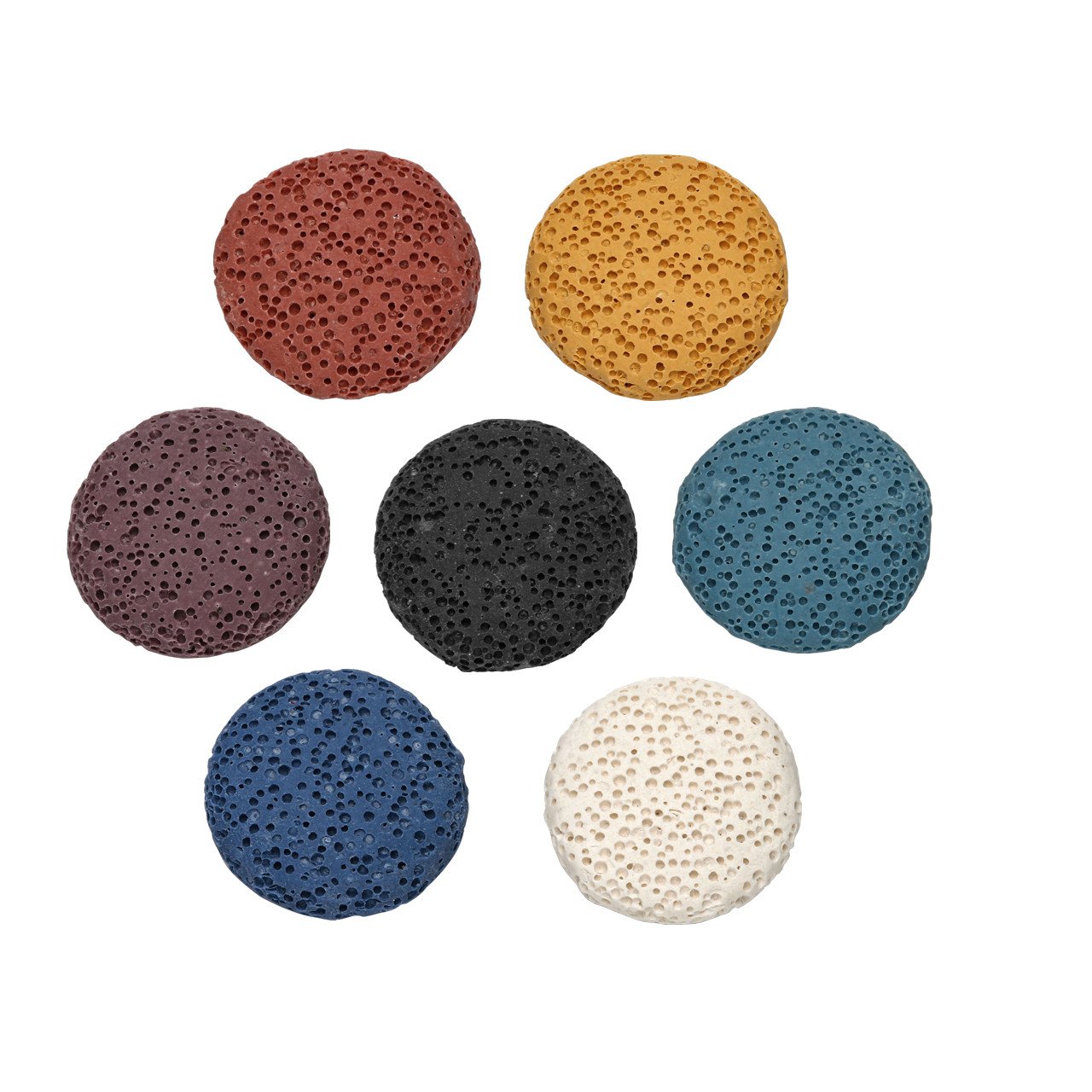 JOVIVI Bijoux Pendentif Collier 7 Pierres Chakras Tibetain Bouddhiste Forme Elephant Argente avec Chaîne + 7 Pierres Laves Colorees Rondes