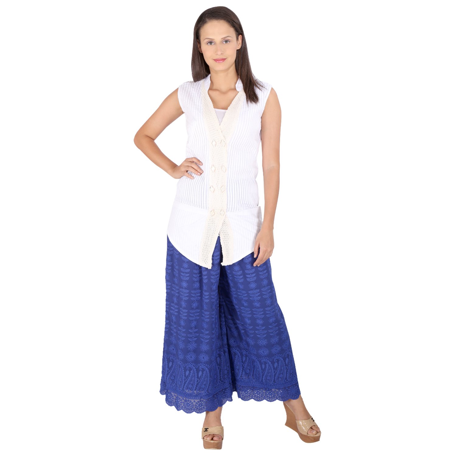 ayesha creations womens cotton chikan afghani palazzo pants from