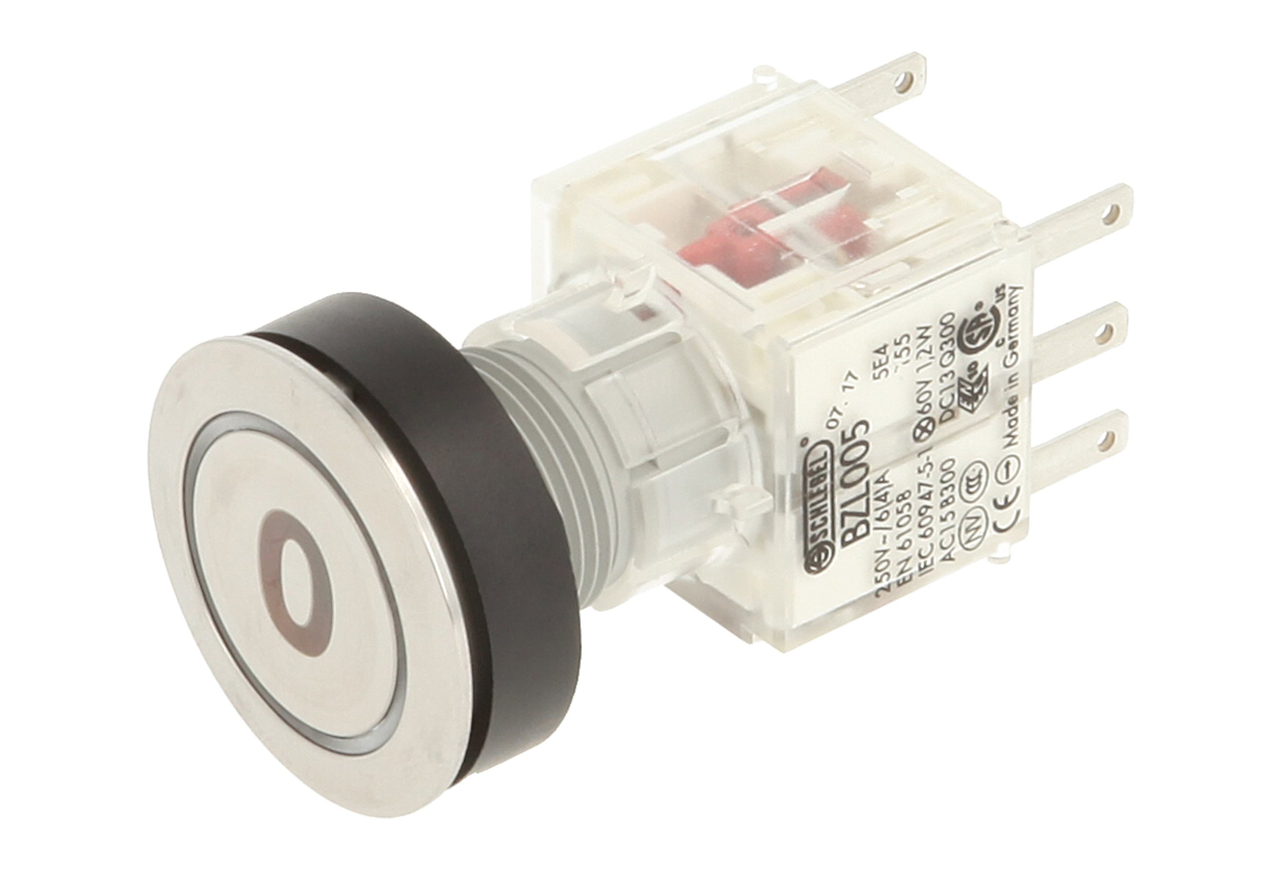 Club 23.000.895 Push Button Stainless Steel, Ring Lighting – Symbol 0 Light Up Push Button Contact Encoder 2 Opener, 24 V LED, White (Pack of 2)