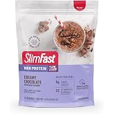 SlimFast High Protein Meal Replacement Powder, Advanced Nutrition Smoothie Mix with Vitamin and Mineral Blend, Gluten Free, Creamy Milk Chocolate, 26 Servings