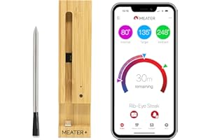 MEATER Plus: Wireless Smart Meat Thermometer with Bluetooth | Long Range | Measures Internal & Ambient Temp | for BBQ, Oven, 