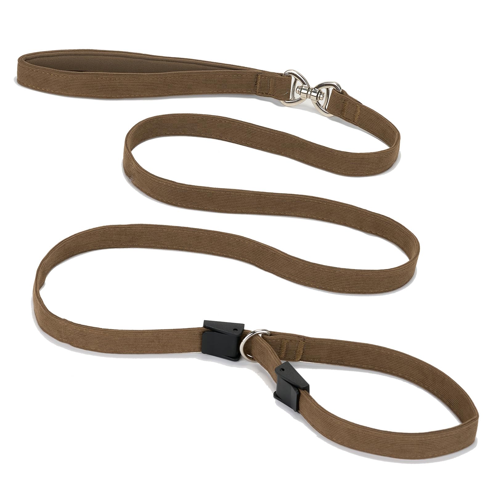 Petiry Slip Lead for Dogs - 1.8m Corduroy Anti-Pull Dog Lead For Training,Effortless Control & Comfort,One-Size-Fits-All,Brown