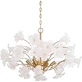 Metropolitan N2226-732 Bloome 6 Light 29" Wide Abstract Chandelier - Legacy Brass with Handmade Glass