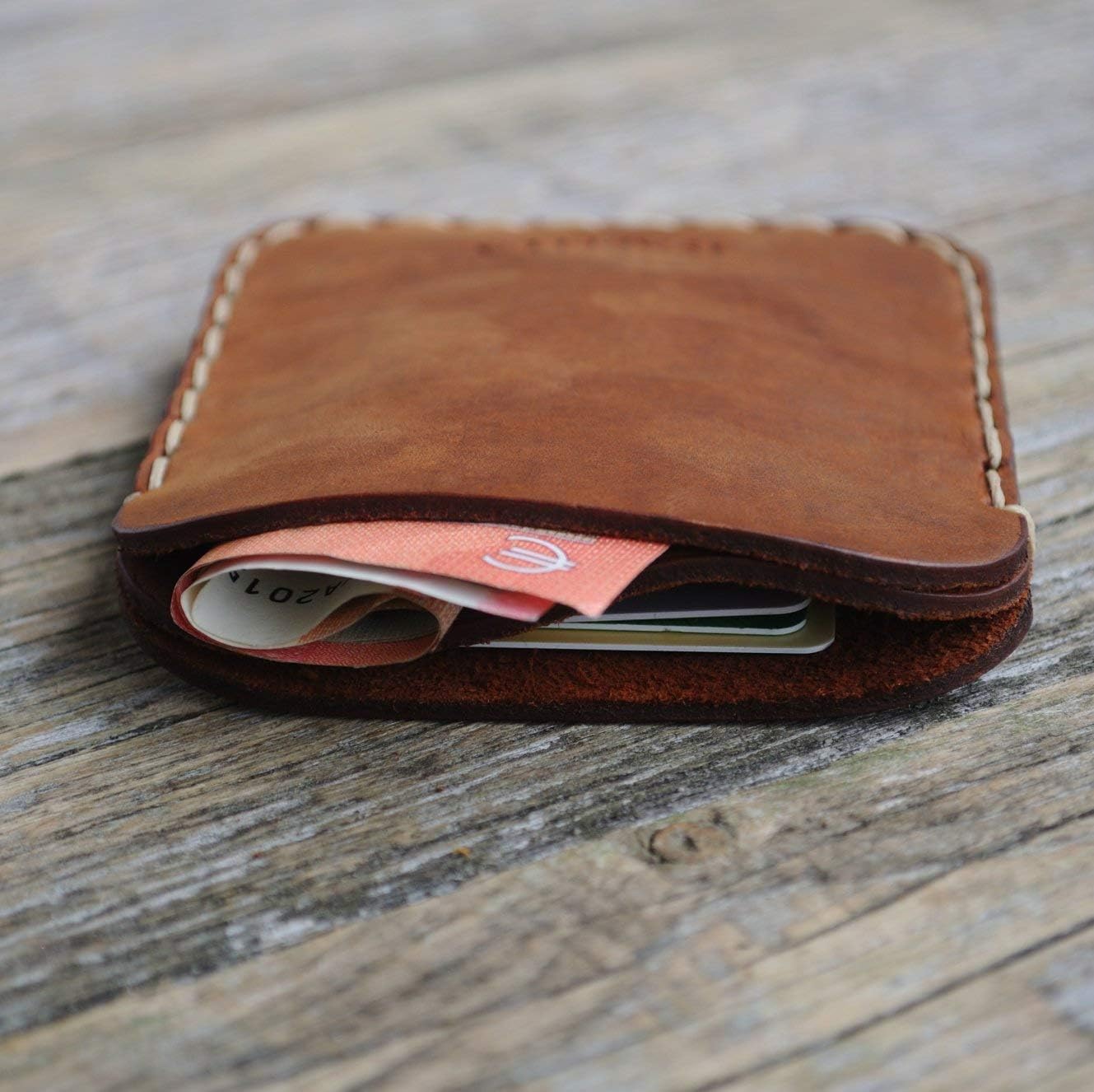 HAPPER STUDIOPersonalised leather credit card wallet case pouch