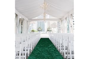 FANPROMS Aisle Runners for Wedding Emerald Green Aisle Runner 24inch x 15FT Carpet Runner for Party Velvet Walkway Rug Runway Decorations Floor Runner for Outdoor Weddings Graduation Aisle Carpet