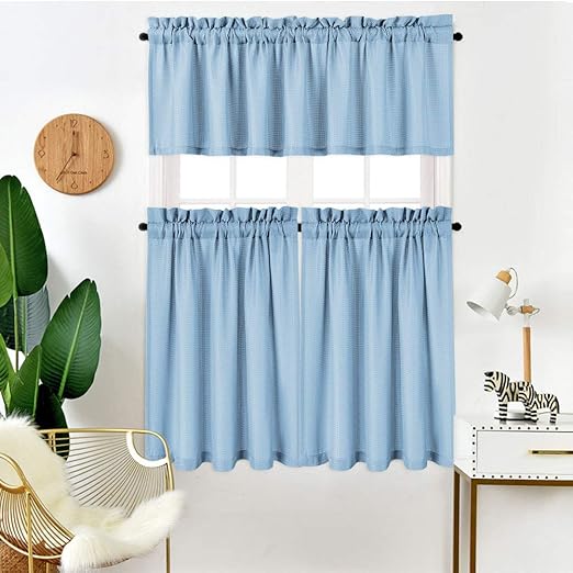 Amazon Com Idealhouse 3 Pieces Window Curtains And Valance Set