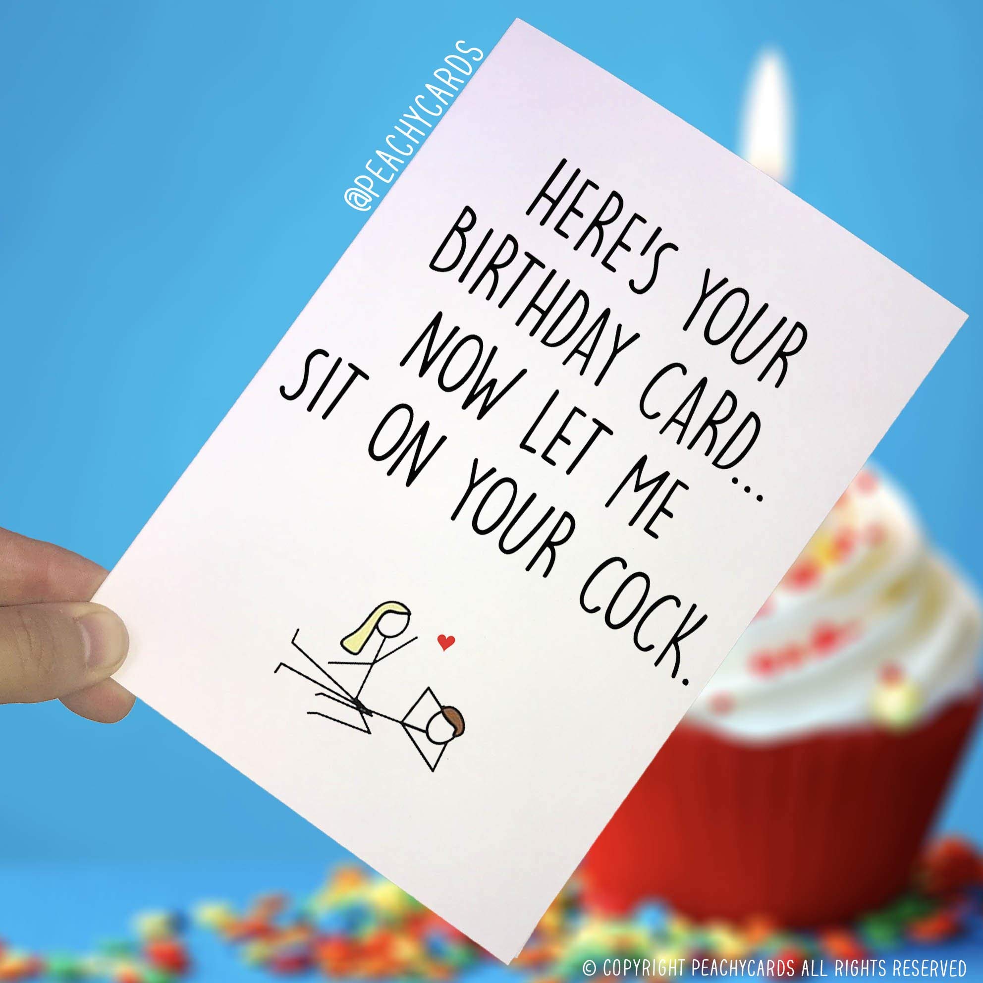 Funny Birthday Card Husband Card, Boyfriend Card, Gay Couples Card, Gay Card, Funny, Joke, Adult Humour, Sit On Your C*ck, Celebration PC157
