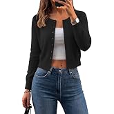 UNCLECAT Womens Cropped Cardigan Sweaters Lightweight Knit Bolero Shrugs | Crew Neck, Button Down, Open Front, Long Sleeve, Short Crop Cardigans for Dress, Office Wedding Guest Layering Sweater