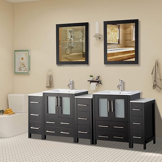 Amazon Com Vanity Art 84 Inch Double Sink Bathroom Vanity Combo