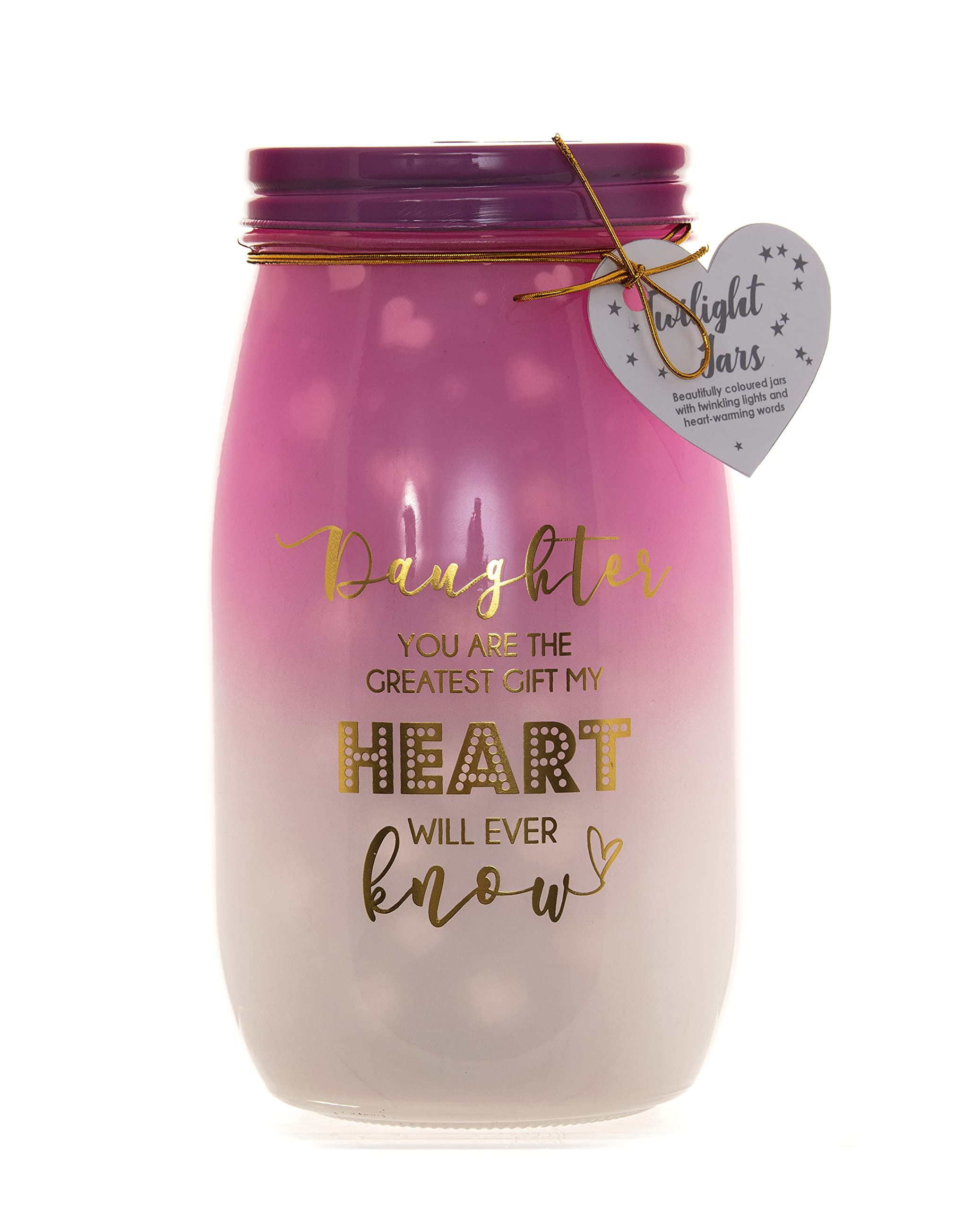 Boxer Gifts 'Daughter You are The Greatest Gift' Light-Up LED Twilight Jar - Meaningful Gift For Daughters