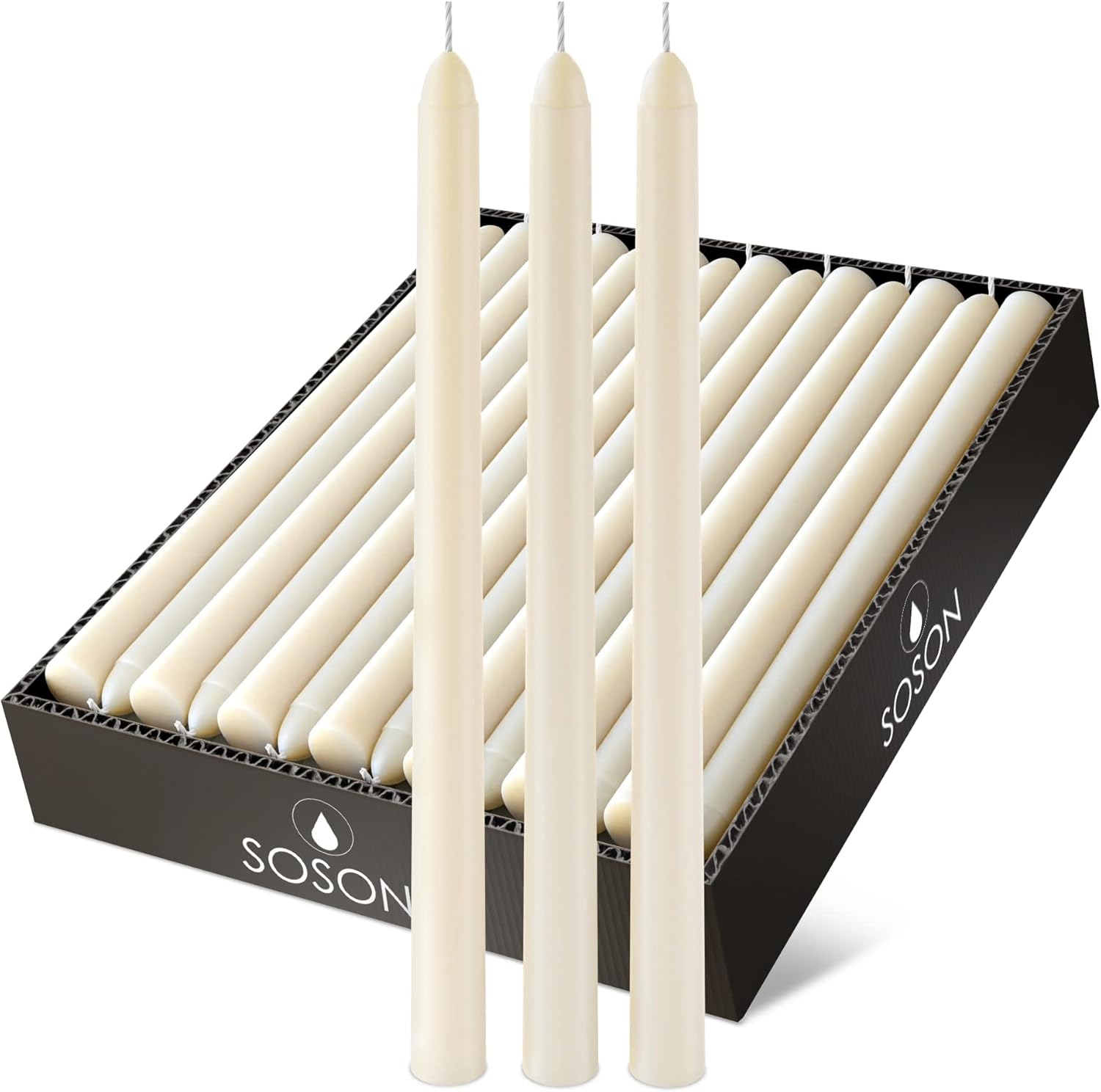 Candles & Holders - Simply Soson 10 inch Ivory Taper Candles Bulk 30 Pack | Ivory Candle Sticks - Ivory Candlesticks - Tall Candles - Dripless Taper Candles - Stick Candles - Ivory Tapered Candles - Ivory Candles