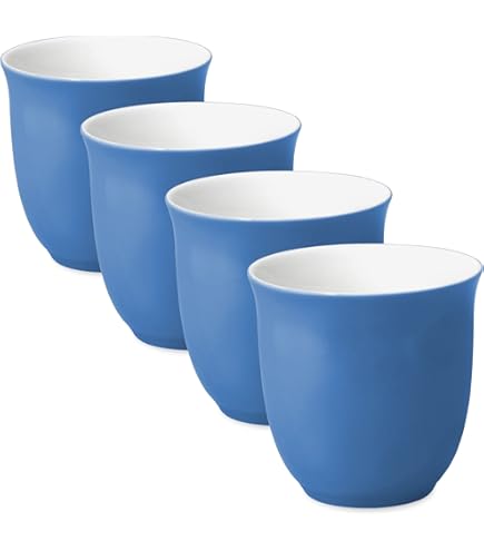 Amazon.com | FORLIFE Q Tea Cup (Set of 4), 7 oz., Blue: Teacups