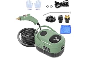 Qiveno Handheld Steam Cleaner, 2500W Steam Cleaners for Home, Portable Steam Cleaning Machine with Brush Heads, High Pressure Steam Cleaner for Furniture, Car, Shower, Kitchen, Bathroom(Green)