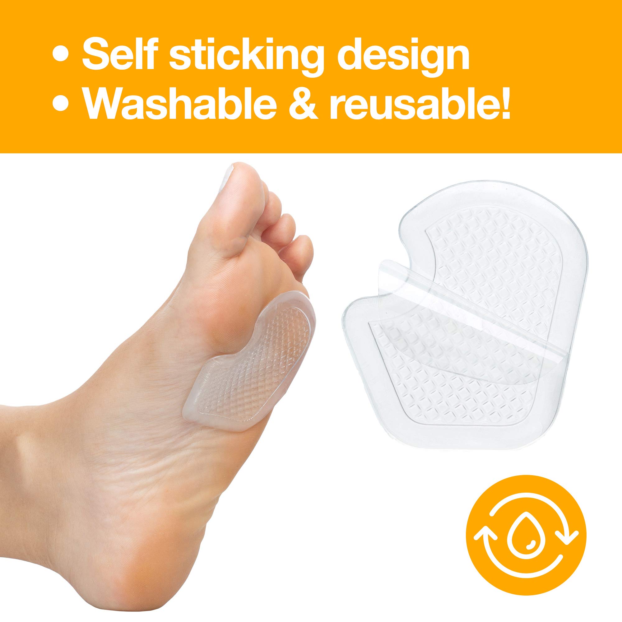 ZenToes Metatarsal Pads Women, Ball of Foot Cushions, Heel Inserts for Women, Shoe Inserts for Morton's Neuroma and Sesamoiditis Support, Metatarsalgia Foot Pads, 2 Pairs