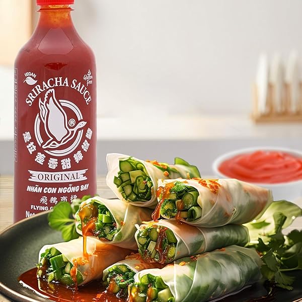 SWEET SRIRACHA SAUCE 24.6 FL.OZ, THAILAND SRIRACHA SWEET CHILI SAUCE, ORIGINAL FLAVOR, ORIGINAL FLAVOR IN BOTTLE (730ML), PACK OF 1 FLYING GOOSE