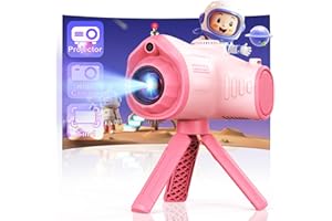 Usteetic Kids Camera, Camera for Kids with Projector, 48MP Photography, 1080p Video Camera with Tripod, Kids Digital Camera Christmas Birthday Toy for Boys Girls Age 3+ (Pink)