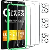 Wiaocit Tempered Glass Screen Protector for iPhone 14 | 3+3 Pack, 9H Hardness, Camera Lens Protector, Installation Frame, Bubble Free, Case Friendly