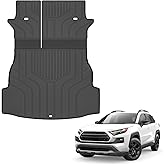 All Weather Cargo Liner & Trunk Mat for 2019-2024 2025 Toyota RAV4, Waterproof Non-Slip Custom Fit Cargo Mat with Back Seat B