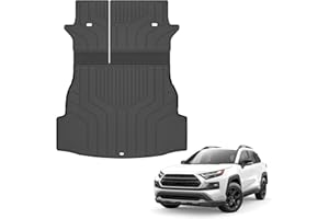All Weather Cargo Liner & Trunk Mat for 2019-2024 2025 Toyota RAV4, Waterproof Non-Slip Custom Fit Cargo Mat with Back Seat B