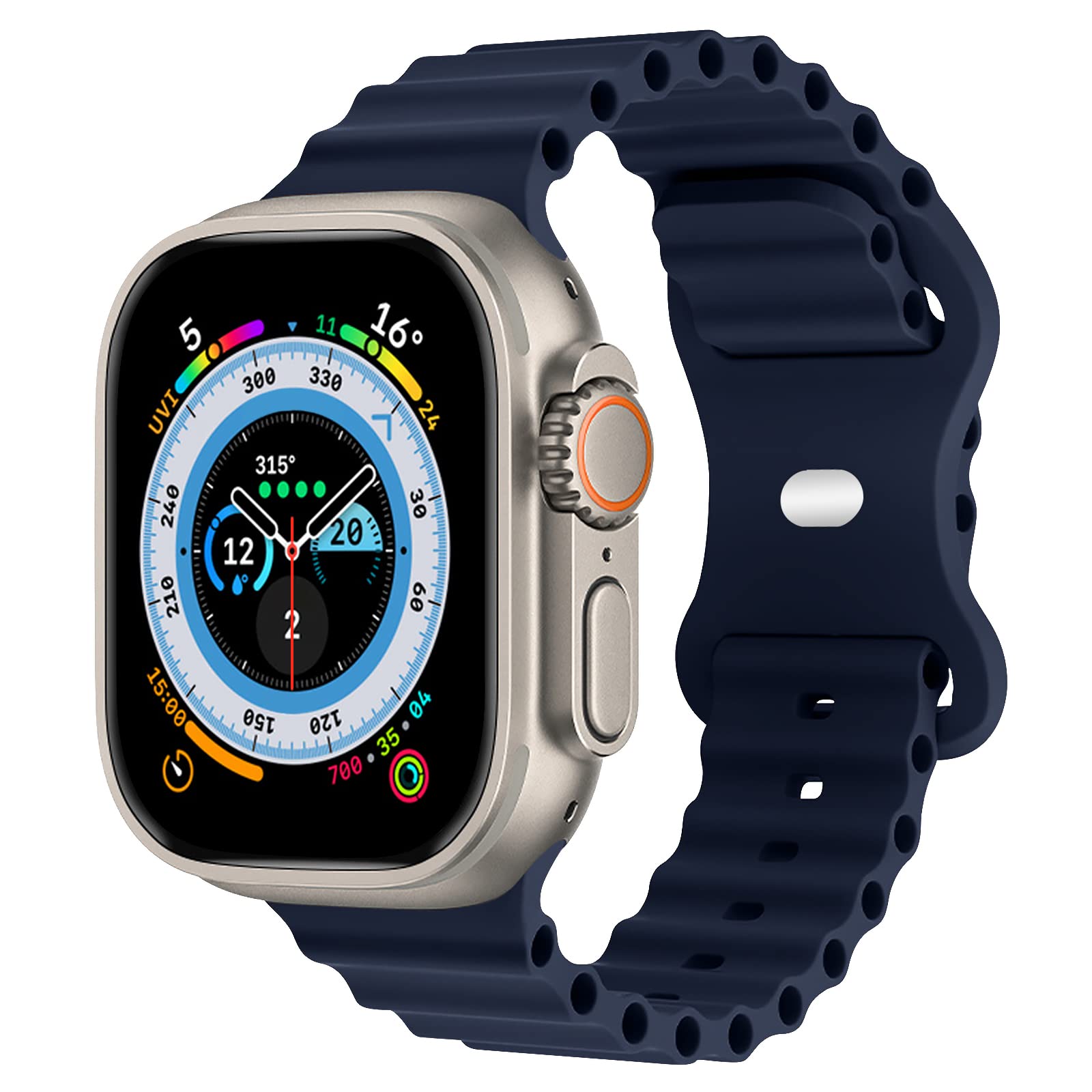 TopPerfekt Ocean strap Compatible with Apple Watch Ultra strap 38mm 40mm 41mm, Adjustable Soft Silicone Elastic Sport Breathable strap for women men Apple iWatch Series 8 7 6 5 4 3 2 1 SE Ultra
