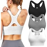 Tmeefee Adjustable Sports Bras for Women: 3 Pack High Support Padded Racerback Sport for Large Bust Workout Running Gym
