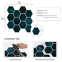 CRE8TIVE 4 Sheets Peel and Stick Tiles Backsplash