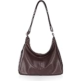 Hobo Bags for Women, Vegan Leather Shoulder Handbag, Stylish Slouchy Tote Purses with Adjustable Strap & Zipper Closure