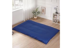 LUCKY MONET 100% Cotton Floor Futon Cover, Soft Skin-Friendly Washable Zippered for Traditional Japanese Tatami Mattress, Dustproof (Full, Navy)