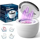 Hosoote Ultrasonic Retainer Cleaner Machine - Dental Cleaning Pod for Denture, Mouth Guard, Aligner, Night Guard, Braces, Retainers & Jewelry - Denture Cleaner with 4 Modes & Digital Timer