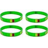 LLBFHH 4 Pcs Senegal Senegalese Country Flag Rubber Bracelets, National Flag Silicone Bracelet, Rubber Wristbands Patriotic Decorations Gift