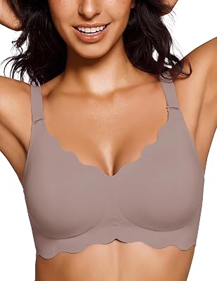Reggiseno Senza Ferretto Comodo Bordo Ondulato Morbido Dormire, Bianco XL