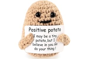 KENIVV Crochet Positive Potato - Emotional Support Potato Plush Knitted Dolls Toys，New Year Christmas Thanksgiving Birthday Positivity Cheer Up Encouragement Gifts