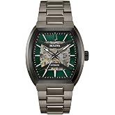 Bulova Maquina Automatic Green Dial Gray Stainless Steel Bracelet Watch 40mm - 98A321