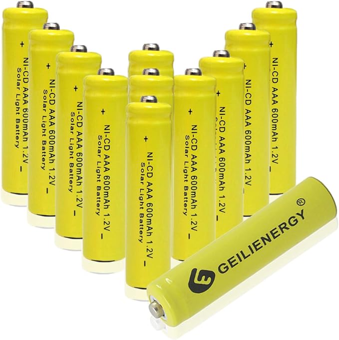 GEILIENERGY Solar Light Batteries AAA NiCd AAA 1.2V 600mAh Triple A