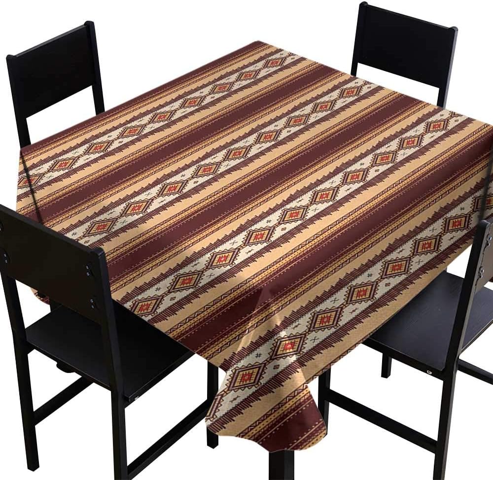 Hinxinv Square Tablecloth Native American,Native Ethnic Tribal