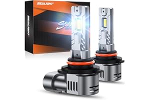 SEALIGHT 2026 Upgraded 9005 LED Headlight Bulbs, 1:1 Design 50,000LM 900% Brighter HB3 9005 LED Light Bulb, 6500K Cool White,